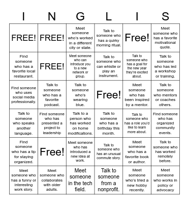 Networking Bingo! Bingo Card
