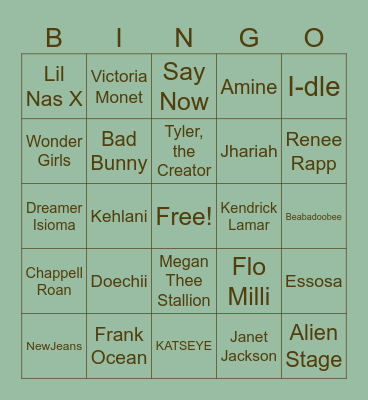 Wrapped 2025 Bingo Card