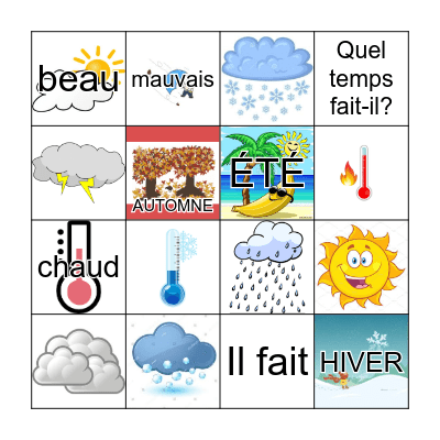LA MÉTÉO Bingo Card