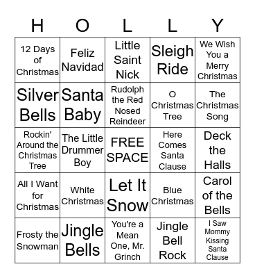 HOLLY JOLLY BINGO Card