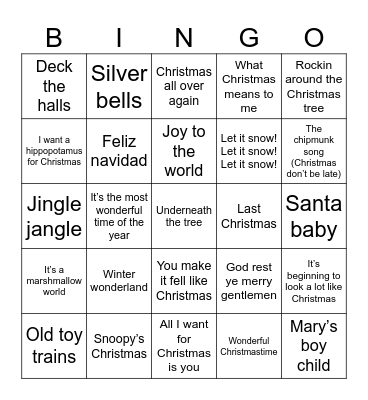 Christmas Bingo Card