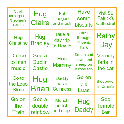Ireland Trip 2026 Bingo Card