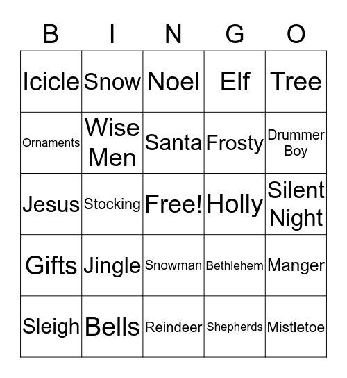 Christmas Bingo Card