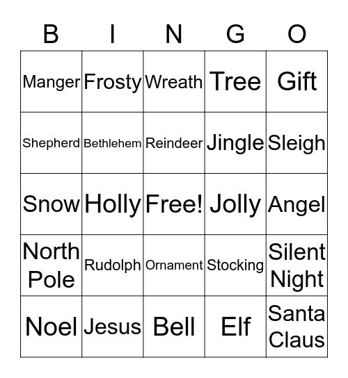 Christmas Bingo Card