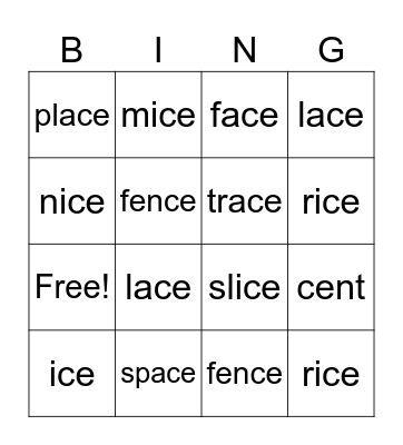 soft c BINGO Card