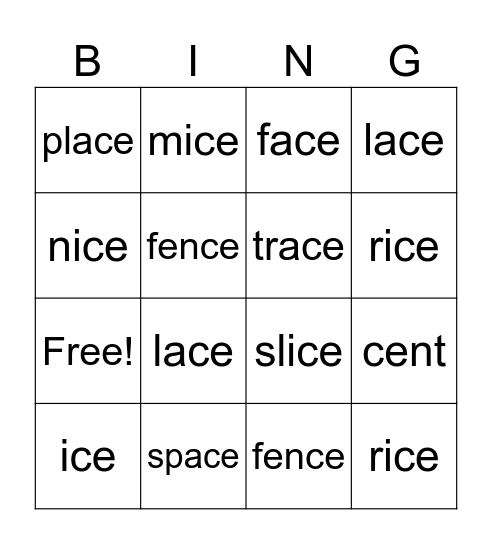 soft c BINGO Card