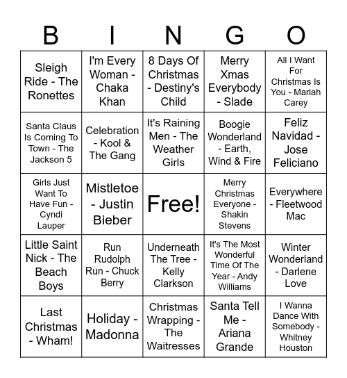 Christmas Bingo 2025 Bingo Card