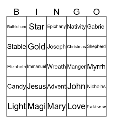 Christmas Bingo Card