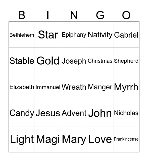 Christmas Bingo Card