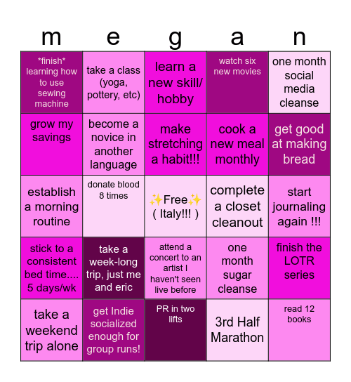 2026 Bingo Card