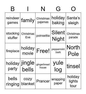 Reindeer Games Bingo Card