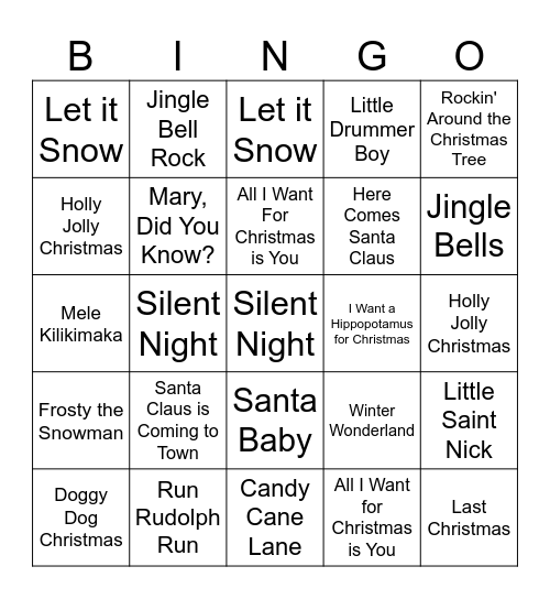 RIS Christmas SINGO BINGO Card
