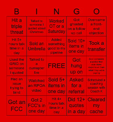 Cash Me In December Bingo Card