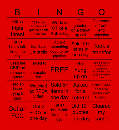Cash Me In December Bingo Card