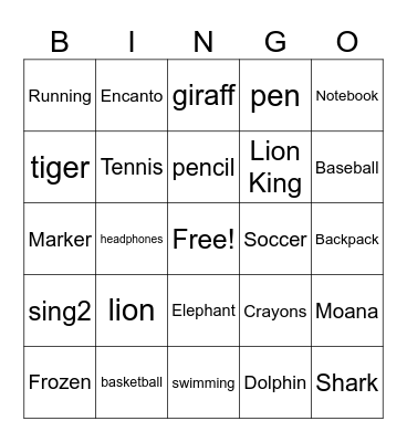 Suaad's Bingo Card