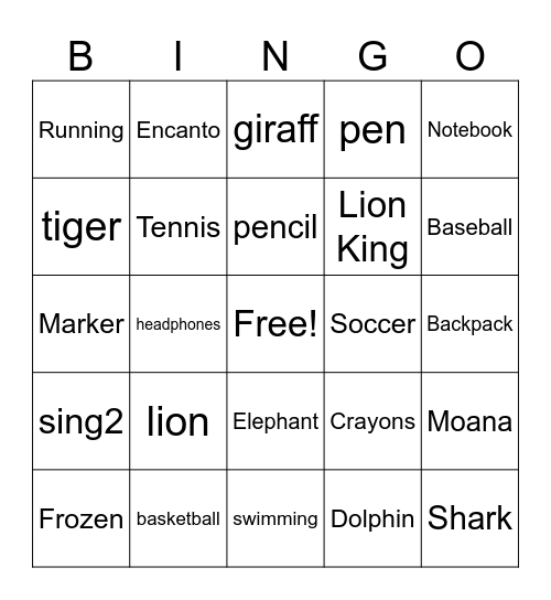 Suaad's Bingo Card