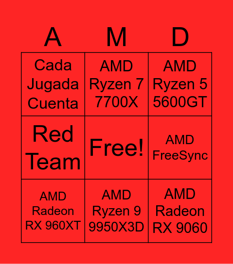 BINGO AMD Bingo Card