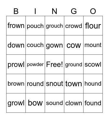 OU OW Bingo Card