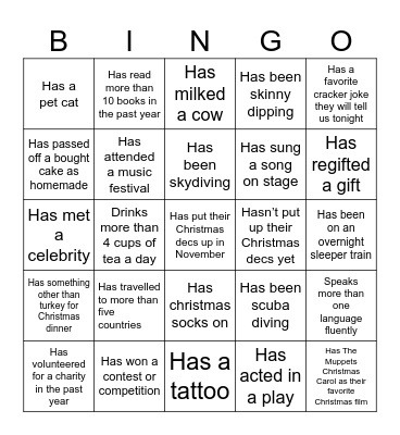 Jingle and mingle 🎄 Bingo Card