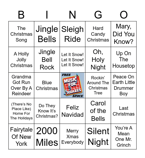 HOLIDAY HITS Bingo Card