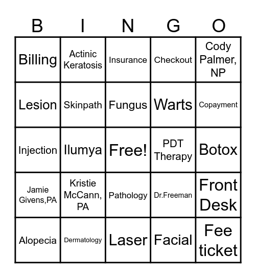William E Freeman, MD Bingo Card