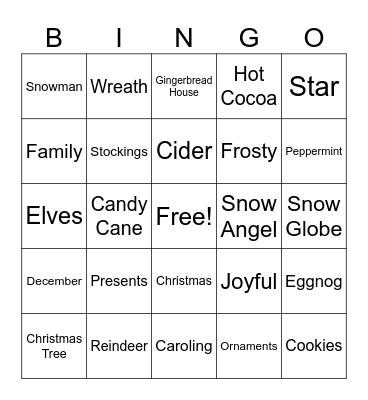 Christmas Bingo Card