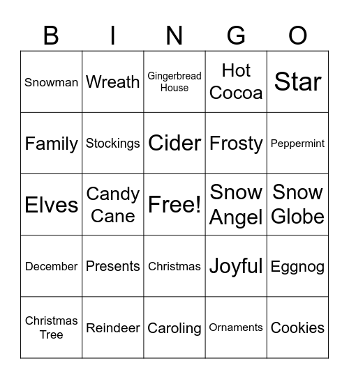 Christmas Bingo Card
