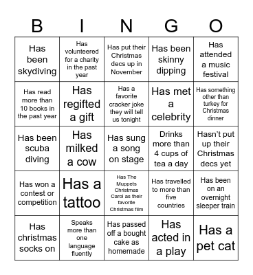 Jingle and mingle 🎄 Bingo Card