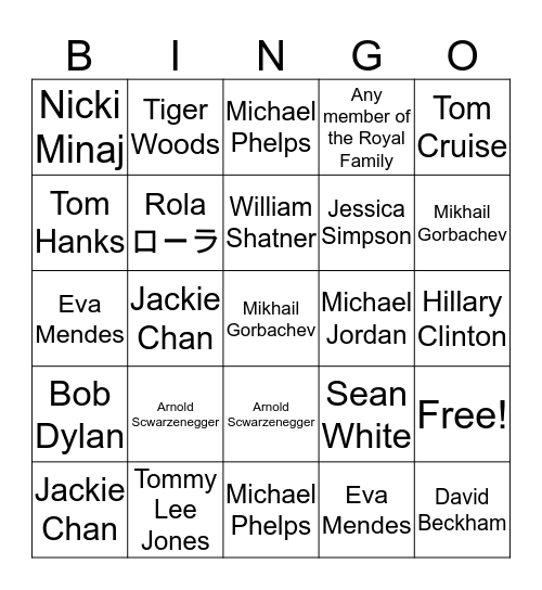 Spokesperson Bingo! Bingo Card