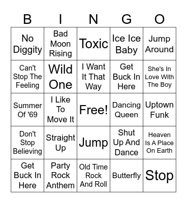 MUSIC BINGO Card
