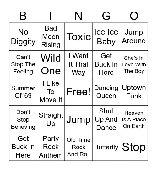 MUSIC BINGO Card