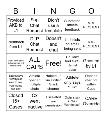 EST LIVE BINGO Card