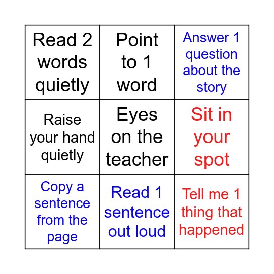 Royal's Bingo Card for Reading Bingo Card