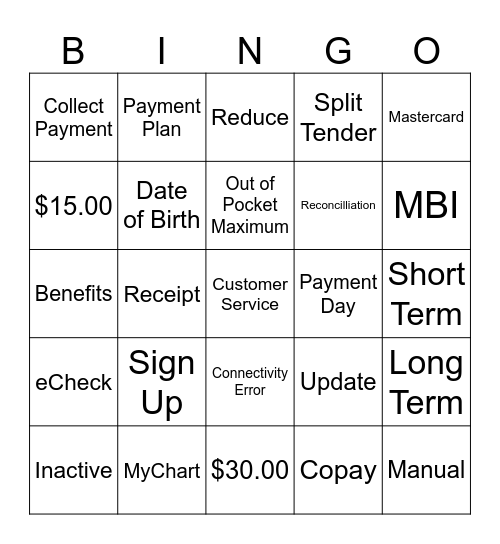 Revenue Refresher Bingo Card