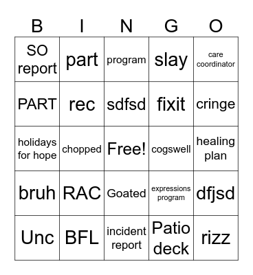 YCW BINGO Card