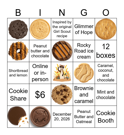 Cookie BINGO Card