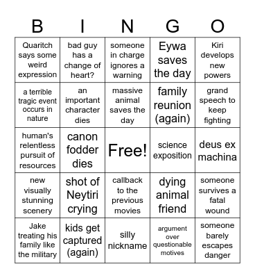 Fire and Ash Bingo Card