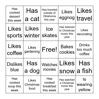 Find Someone Who... Bingo Card
