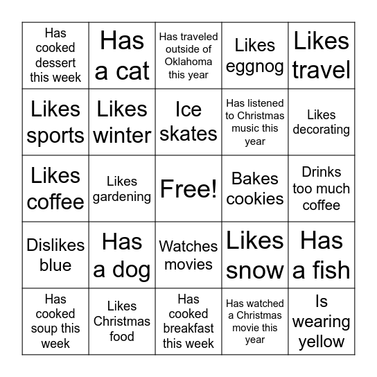 Find Someone Who... Bingo Card