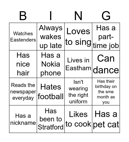 Fun Bingo Card