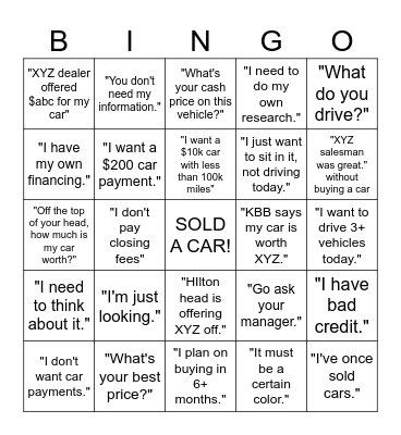 A Day in Sales Bingo Card
