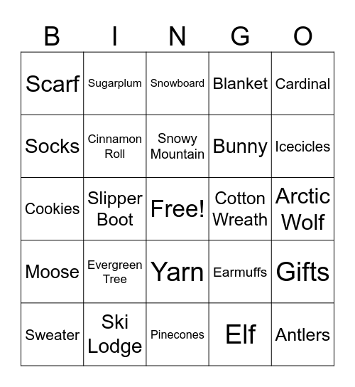 Winter BINGO Card