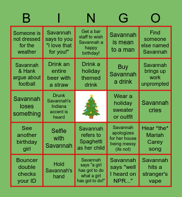 Birthday Bar Crawl Bingo!! Bingo Card