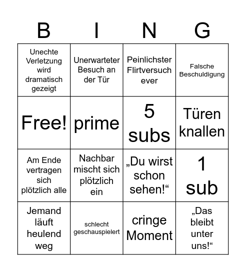 Hilf mir Bingo Card