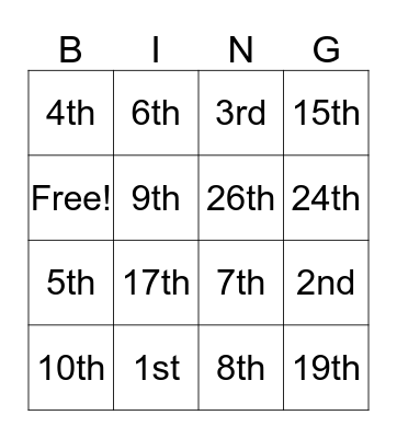 Amendment Bringo Bingo Card