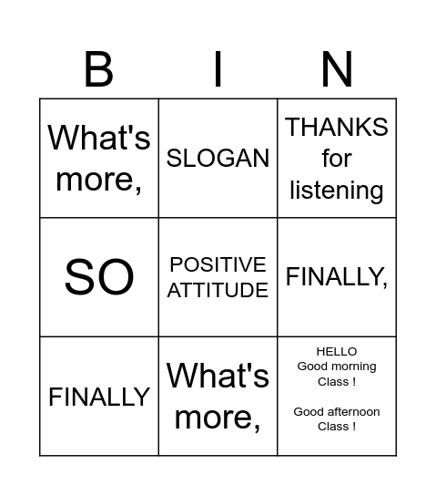 Intro LINKING WORDS Conclusion Bingo Card