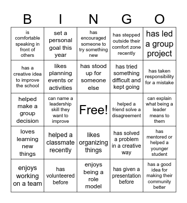 LEADERSHIP BINGO Card