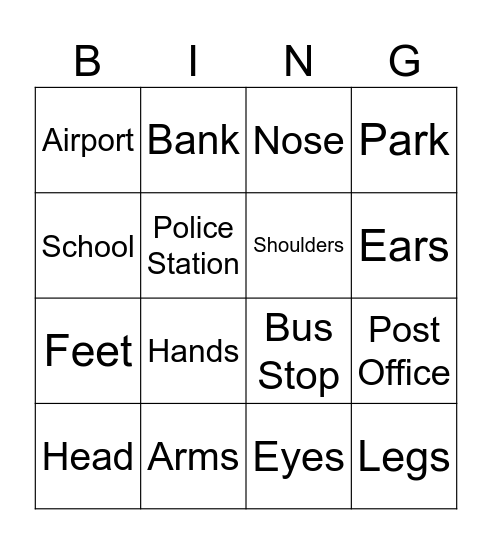 7th Grade's Bingo Card