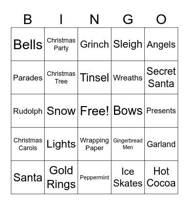 Christmas Bingo Card