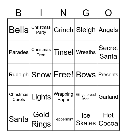 Christmas Bingo Card